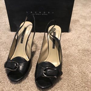 Laundry by Shelli Segal MENA black leather pumps 8